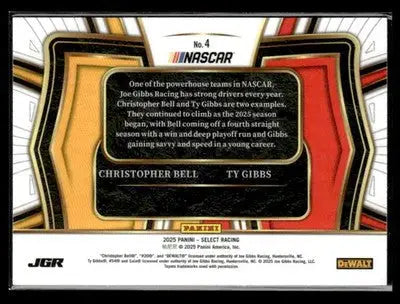 2025 Panini Select #4 Christopher Bell / Ty Gibbs Tandem Draft - Racing Card Single