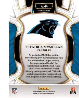 2025 Panini Select #44 Tetairoa McMillan - Football Card Single