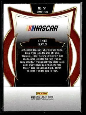 2025 Panini Select #51 Ernie Irvan - Racing Card Single