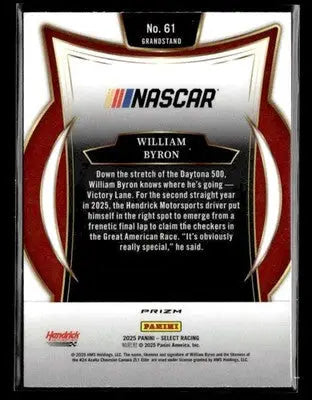 2025 Panini Select #61 William Byron Tri-Color Prizms - Other