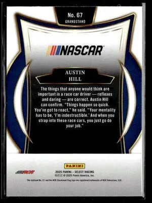 2025 Panini Select #67 Austin Hill - Racing Card Single