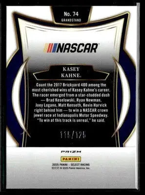 2025 Panini Select #74 Kasey Kahne Red Prizms #/125 - Racing Card Single