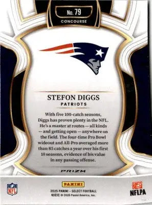 2025 Panini Select #79 Stefon Diggs Black and Gold Prizm Shock