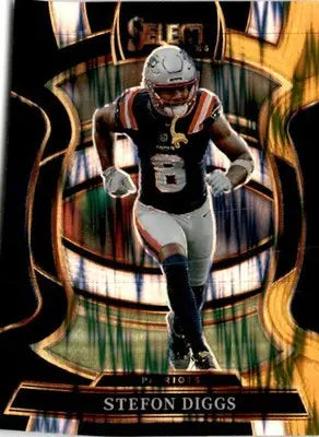 2025 Panini Select #79 Stefon Diggs Black and Gold Prizm Shock