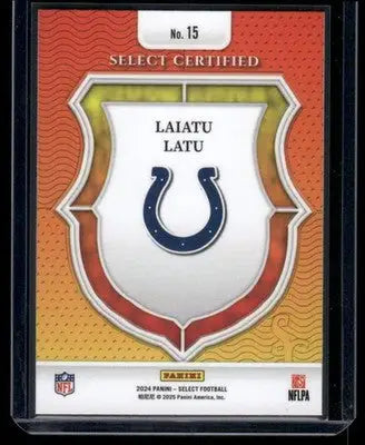 2025 Panini Select Certified Laiatu Latu #15 RC Football - Football Card Single