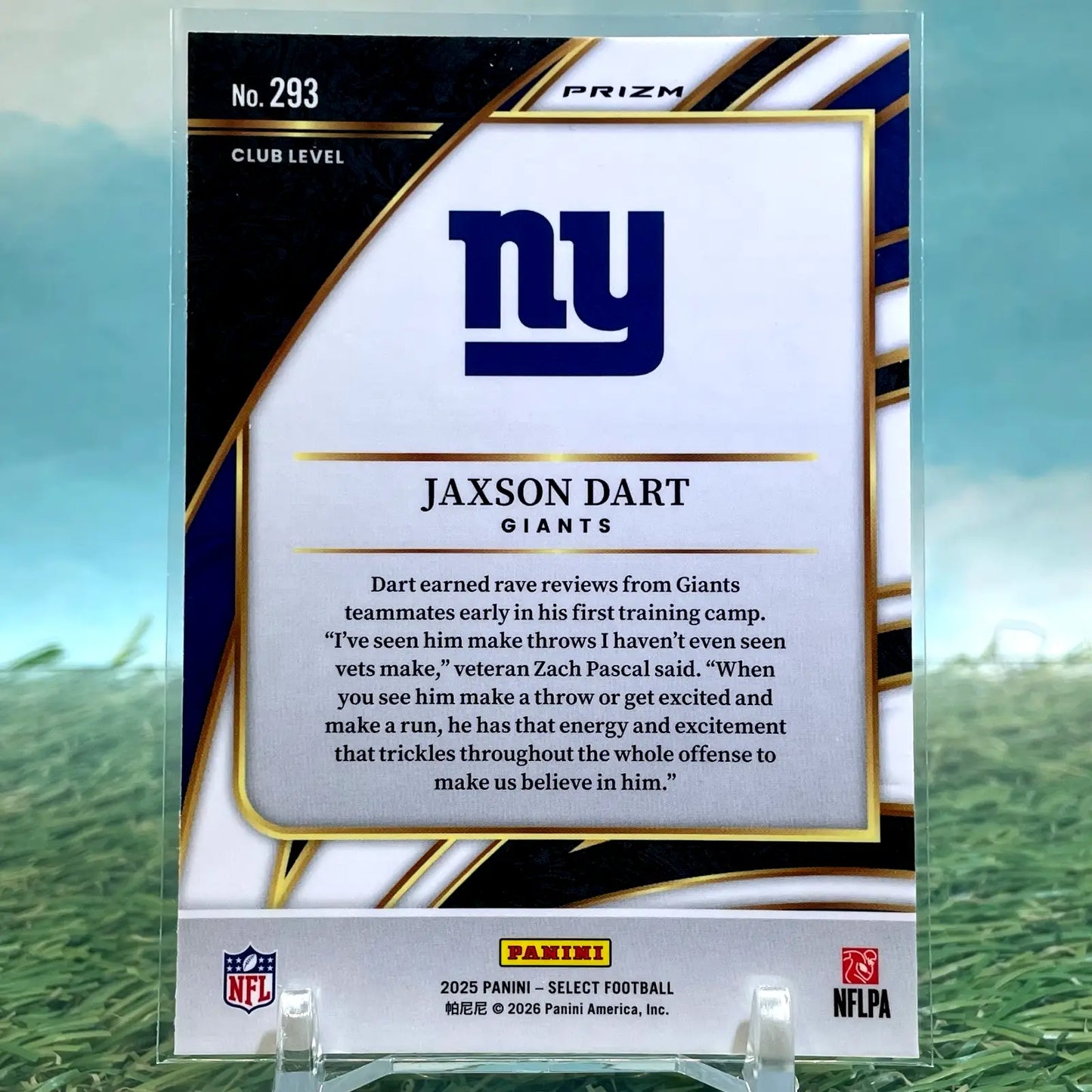 2025 Panini Select Club Level Silver Jaxson Dart Giants Rookie (RC) #293 CG54 - Football Card Single