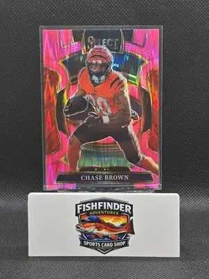 2025 Panini Select - Concourse Chase Brown #59 Pink Shock Prizm - Football Card Single