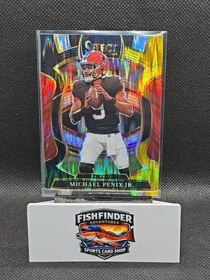 2025 Panini Select - Concourse Michael Penix Jr. #46 Black & Gold Shock Prizm - Football Card Single