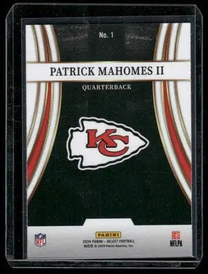2025 Panini Select Football Patrick Mahomes II #No. 1 Turbocharged Football - Football Card Single
