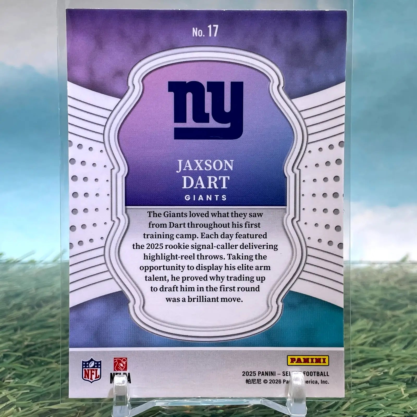 2025 Panini Select Jaxson Dart Select Certified Rookies #17 (RC) CG27 - Football Card Single