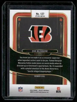 2025 Panini Select Joe Burrow #127 Prizm Black & Gold Shock Football - Football Card Single