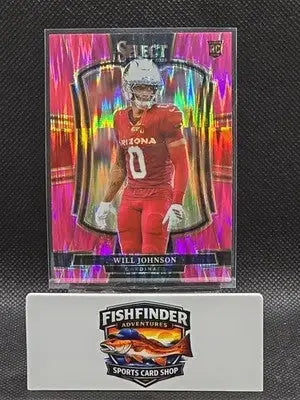 2025 Panini Select - Premier Level Will Johnson #122 Pink Shock Prizm (RC) - Football Card Single
