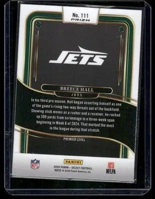2025 Panini Select Prizm Breece Hall #111 Green & Yellow Shock Premier Level - Football Card Single