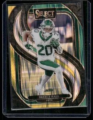 2025 Panini Select Prizm Breece Hall #111 Green & Yellow Shock Premier Level - Football Card Single