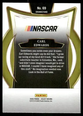 2025 Panini Select Racing Carl Edwards #69 Auto Racing - Racing Card Single