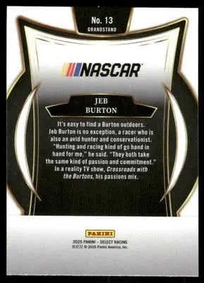 2025 Panini Select Racing Jeb Burton #13 Racing - Racing Card Single