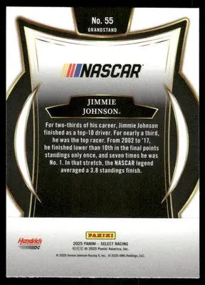 2025 Panini Select Racing Jimmie Johnson #55 Auto Racing - Racing Card Single