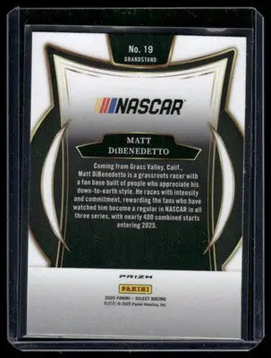 2025 Panini Select Racing Matt DiBenedetto #19 Orange Flash Prizm Auto Racing - Racing Card Single