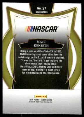 2025 Panini Select Racing Matt Kenseth #27 Racing - Racing Card Single