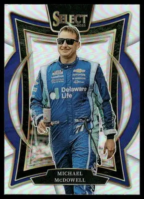 2025 Panini Select Racing Michael McDowell #21 Silver Prizm Auto Racing - Racing Card Single