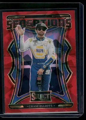 2025 Panini Select Racing Sensations Chase Elliott #7 Red 15/49 Auto Racing - Racing Card Single