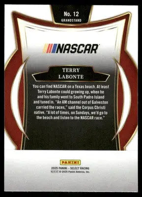 2025 Panini Select Racing Terry Labonte #12 Racing - Racing Card Single