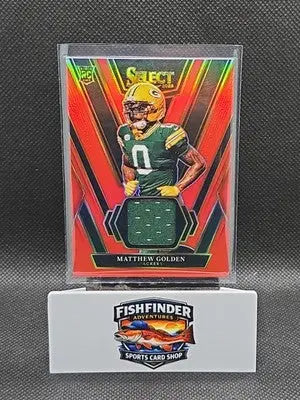 2025 Panini Select - Rookie Swatches Matthew Golden #RSW-MGN Red Prizm (MEM RC) - Football Card Single