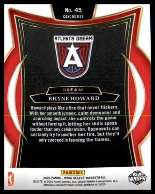 2025 Panini Select WNBA #45 Rhyne Howard - Basketball Card Single