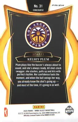 2025 Panini Select WNBA Pink Ice Prizms #31 Kelsey Plum - Basketball Card Single
