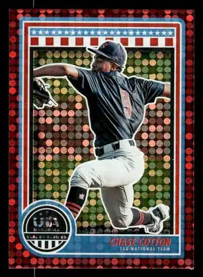 2025 Panini Stars and Stripes USA Baseball #11 Chase Cotton Red #/199 - Baseball Card Single