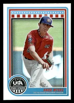 2025 Panini Stars and Stripes USA Baseball #114 Knox Myers - Baseball Card Single