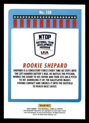 2025 Panini Stars and Stripes USA Baseball #128 Rookie Shepard - Baseball Card Single