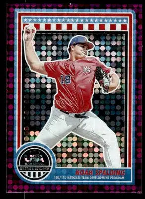 2025 Panini Stars and Stripes USA Baseball #171 Noah Spalding Purple #/99 - Baseball Card Single