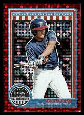 2025 Panini Stars and Stripes USA Baseball #187 Kolotau Koka Red #/199 - Baseball Card Single