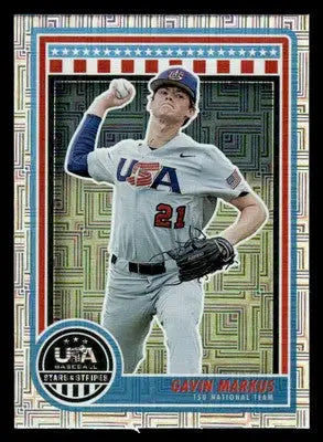2025 Panini Stars and Stripes USA Baseball #57 Gavin Markus Mojo #/49 - Baseball Card Single