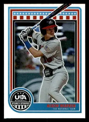 2025 Panini Stars and Stripes USA Baseball #98 Nixon Warren - Baseball Card Single