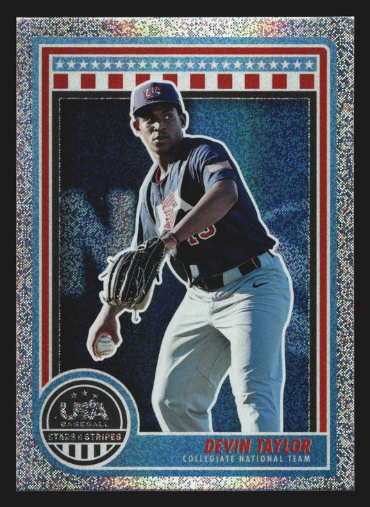 2025 Panini Stars & Stripes USA Baseball #1 Devin Taylor Opening Day Collegiate - Baseball Card Single