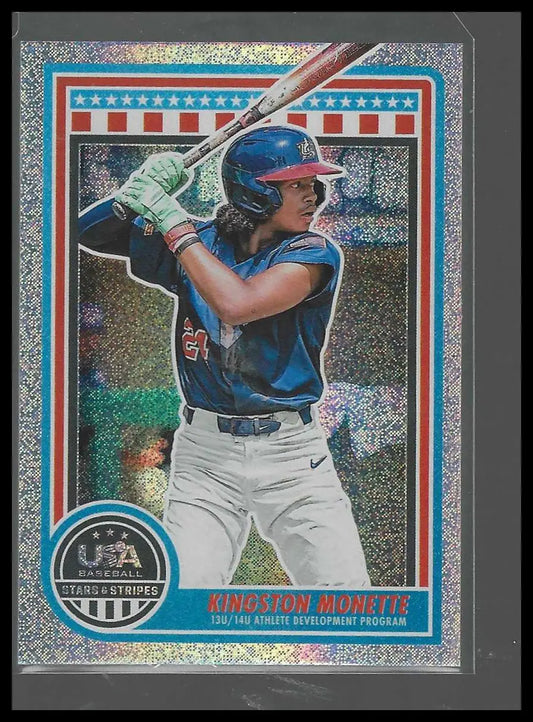 2025 Panini Stars & Stripes USA Baseball #189 Kingston Monette Speckle - Baseball Card Single