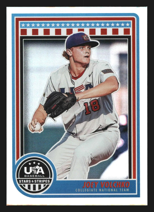 2025 Panini Stars & Stripes USA Baseball #20 Joey Volchko Collegiate - Baseball Card Single
