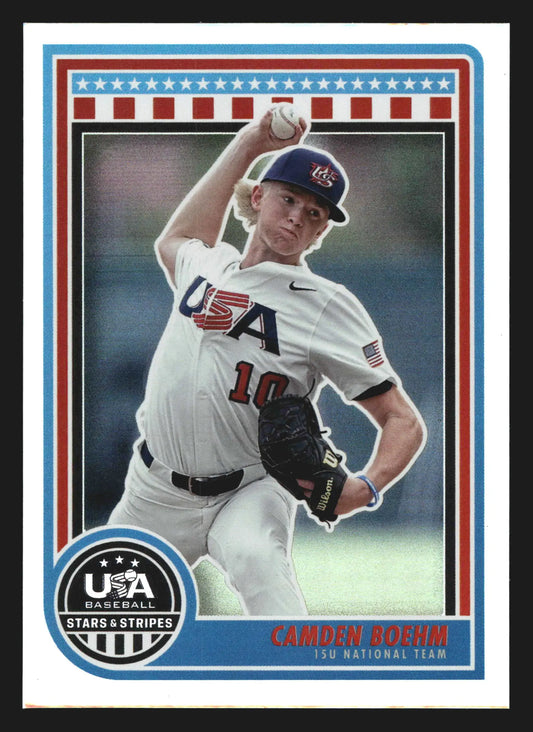 2025 Panini Stars & Stripes USA Baseball #36 Camden Boehm 15U National Team - Baseball Card Single