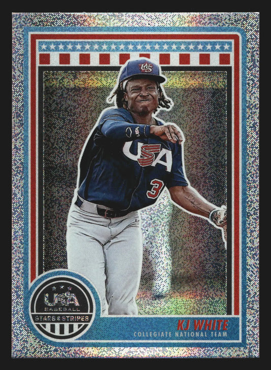 2025 Panini Stars & Stripes USA Baseball #60 KJ White Opening Day Collegiate - Baseball Card Single