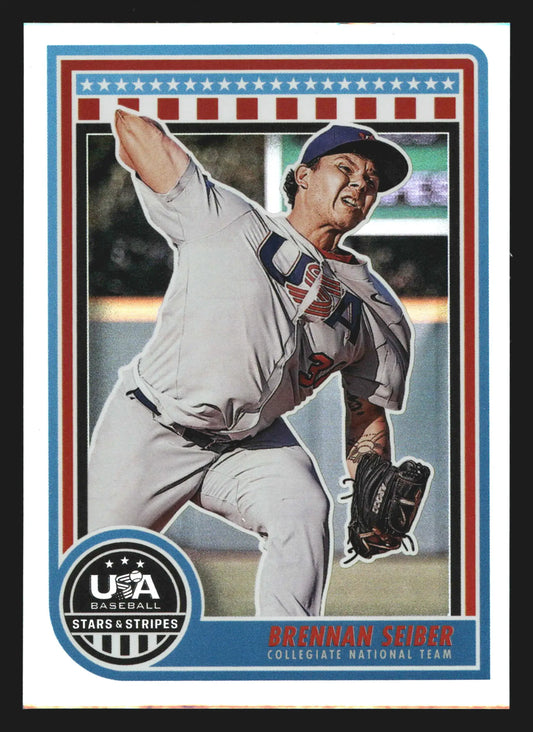 2025 Panini Stars & Stripes USA Baseball #9 Brennan Seiber Team USA - Baseball Card Single