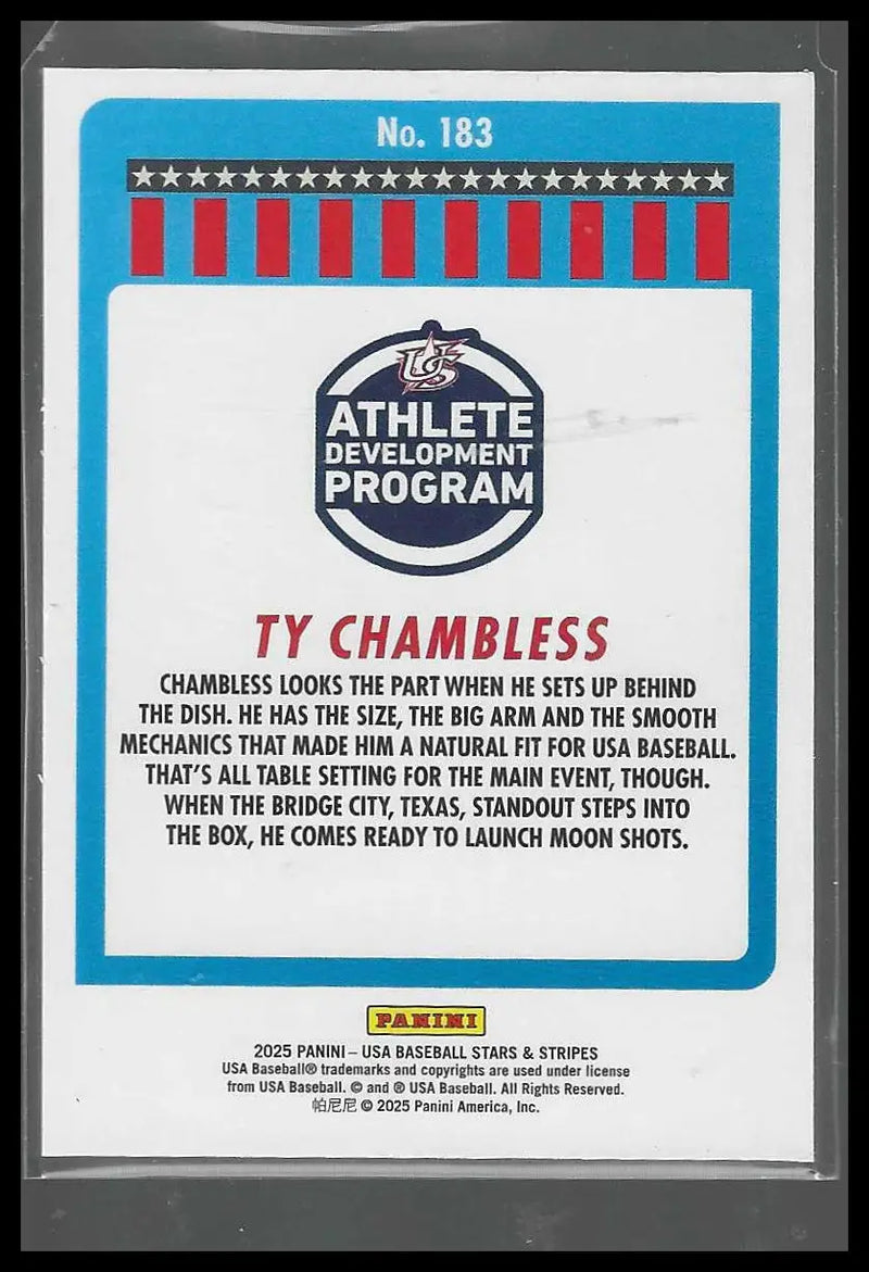 2025 Panini Stars & Stripes USA Baseball Speckle #191 Tyler Spangler - Baseball Card Single
