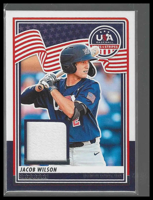 2025 Panini Stars & Stripes USA Baseball #USA-JW Jacob Wilson USA Materials - Baseball Card Single
