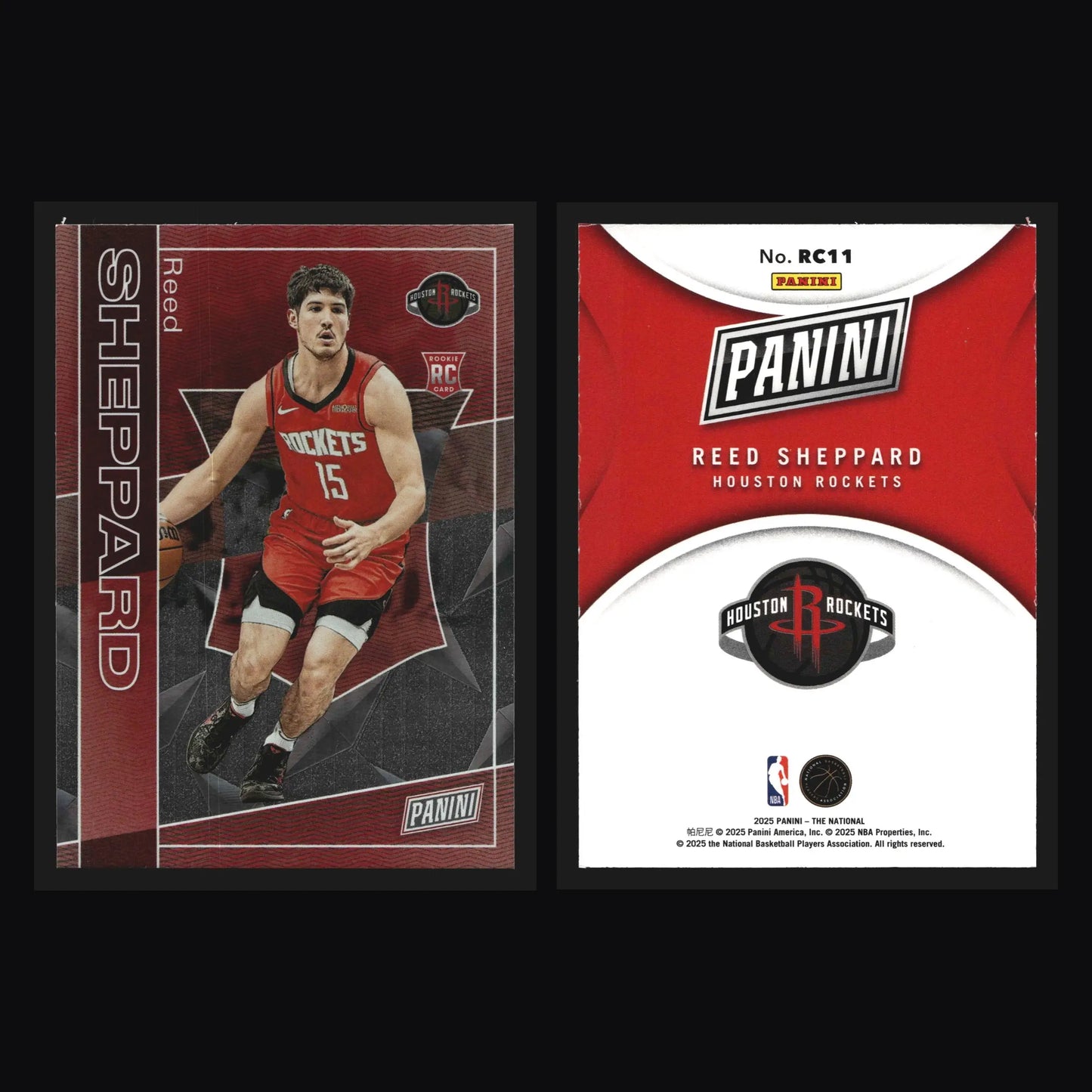2025 Panini The National Reed Sheppard #RC11 RC Houston Rockets - Basketball Card Single