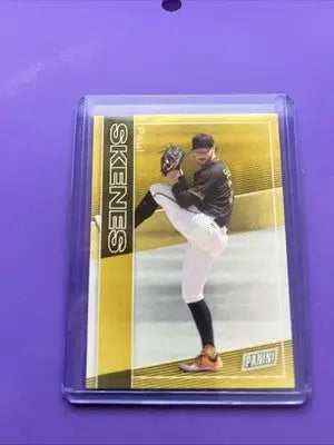 Baseball trading card featuring Paul Skenes pitcher from 2025 Panini The Nationals Silver Pack