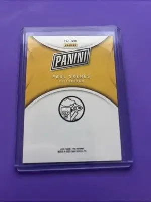 Trading card of Paul Skenes from 2025 Panini The Nationals Silver Pack in a clear protector