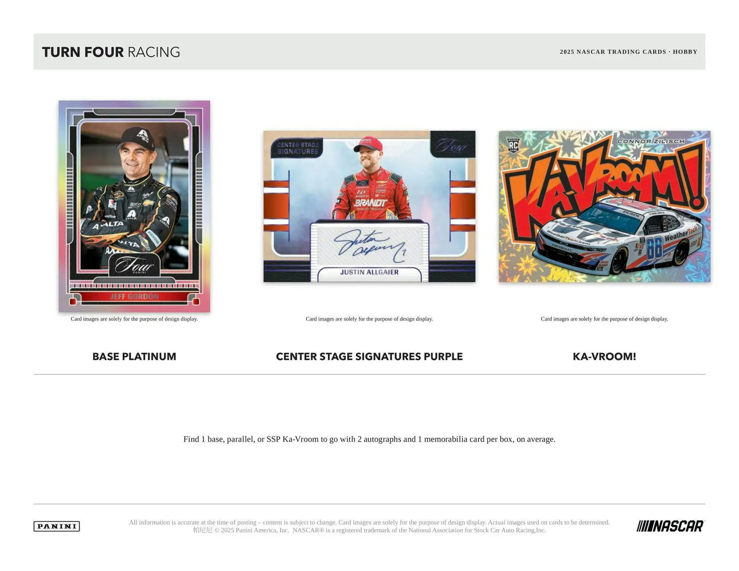 2025 Panini Turn Four Racing Hobby Box | Columbia Sports Cards - Sports Card Hobby Boxes