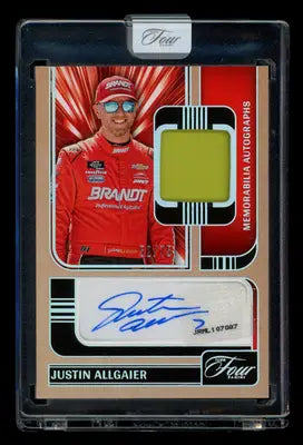 2025 Panini Turn Four Racing Justin Allgaier #MA-JAL Autograph 52/75 Memorabilia - Racing Card Single
