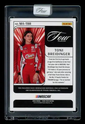 2025 Panini Turn Four Racing Toni Breidinger #MA-TBR Autograph Patch 02/99 - Racing Card Single
